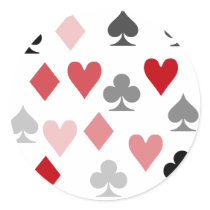 Poker Addict Round Stickers