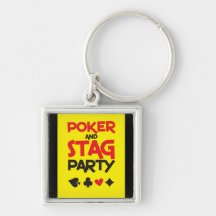 Poker and STAG party greeting card Key Chain