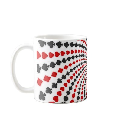 Poker Card Suits Spiral: Coffee Mug: Black Jack by spiritswitchboard