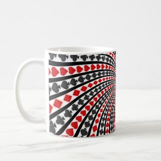 Poker Card Suits Spiral: Coffee Mug: Black Jack mug