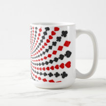 Poker Card Suits Spiral: Coffee Mug: Black Jack