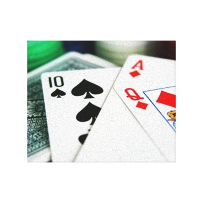 Poker Cards Stretched Canvas Prints