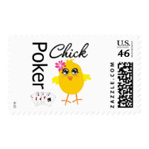 Poker Chick Postage Stamp