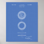 Poker Chip 1948 Patent Art Blueprint Poster