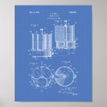 Poker Chip Set 1928 Patent Art Blueprint Poster