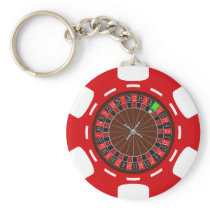 POKER CHIP WITH ROULETTE WHEEL KEY CHAINS