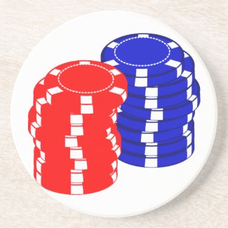 Poker Chips Sandstone Coaster coaster