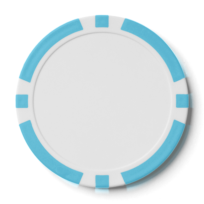 Poker Chips w/ Baby Blue Striped Edge Poker Chips w/ Baby Blue Striped Edge