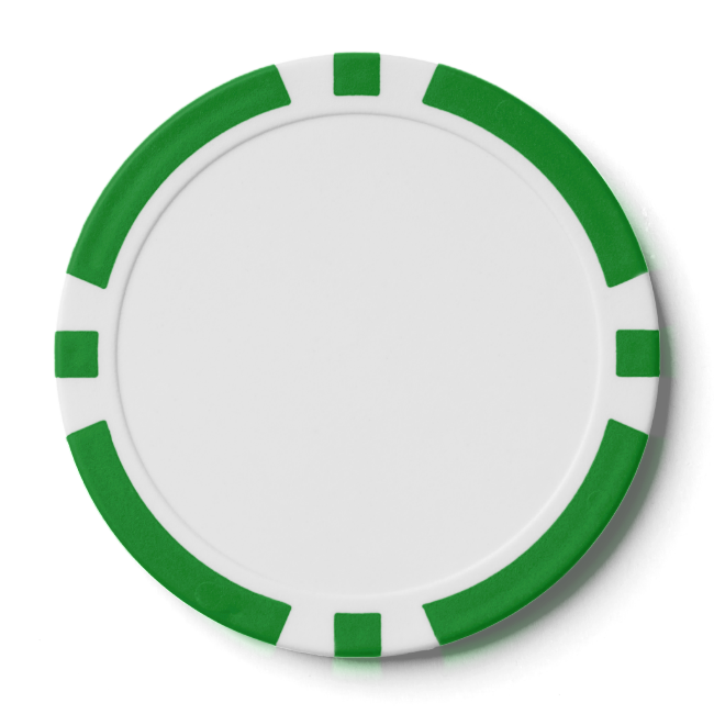 Poker Chips w/ Green Striped Edge Poker Chips w/ Green Striped Edge
