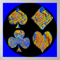 Poker Circle Gold Print