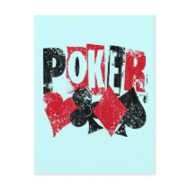 POKER - DISTRESSED AND AGED STYLE POSTCARDS