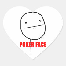 Poker Face - Heart Stickers