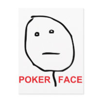 Poker Face Rage Face Meme Post Cards