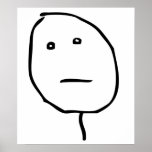 Poker Face Rage Face Meme posters