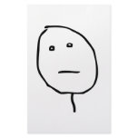 Poker face Rage Face Meme Stationery Design