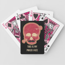 Poker Face Skull Funny Mustache Humor Laugh playing cards