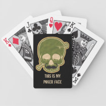 Poker Face Skull Funny Mustache Humor Laugh playing cards