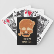 Poker Face Skull Funny Mustache Humor Laugh playing cards