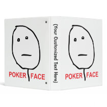 Poker Face (text) 3 Ring Binders