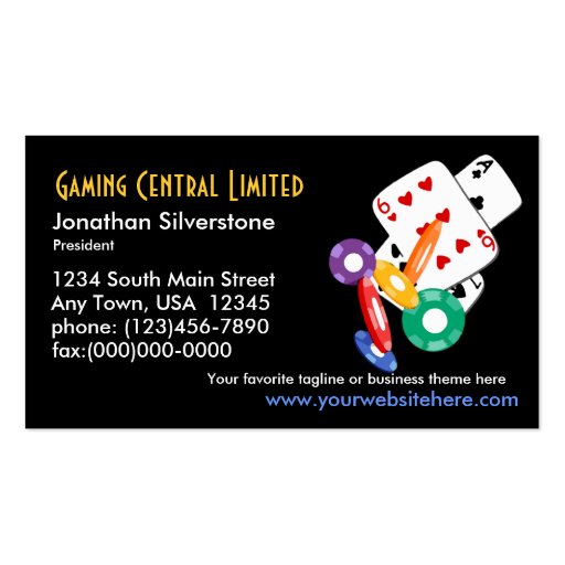 Poker Gaming Business Cards (front side)