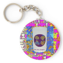 Poker Gold Champion Glass Key Chain