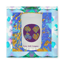 Poker Gold Champion Glass Magnet
