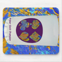 Poker Gold Champion Glass Mousepad