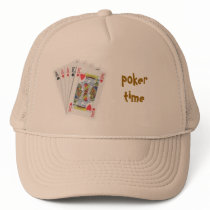 poker hand, poker time cap hats