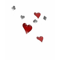Poker Heart Wings Drk t-shirts
