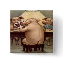 Poker Hog: Arkansas Card Shark Pinback Button