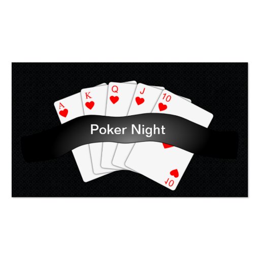 Poker Night Chubby Business Card Invite (front side)