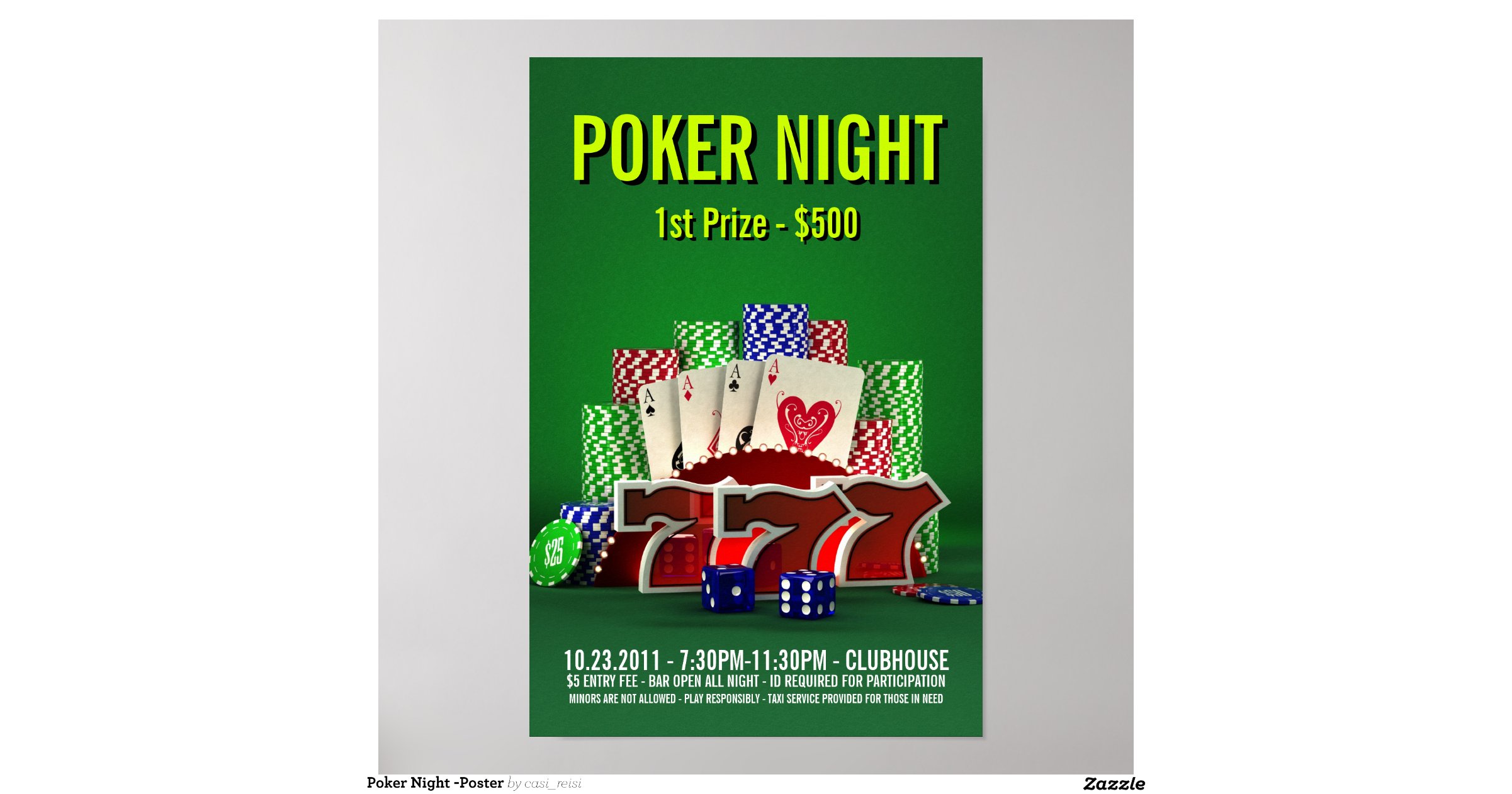 Poker night poster design