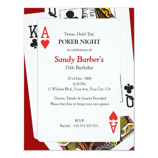 Invitations for poker party