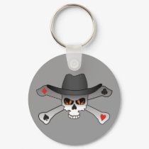 Poker Outlaw-skull keychains