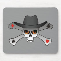 Poker Outlaw-skull mousepads