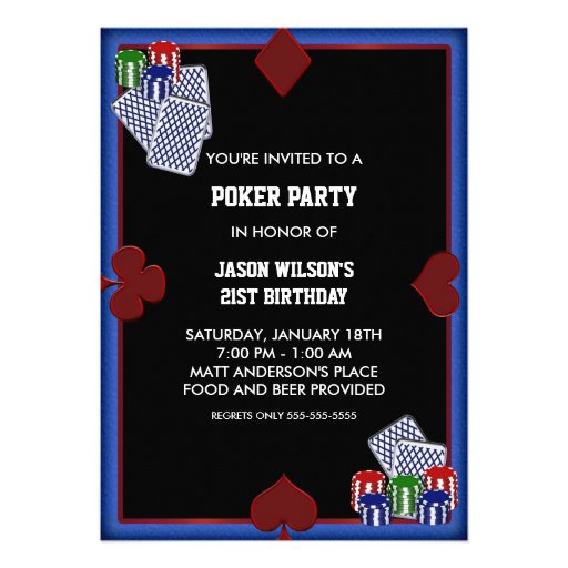Poker Party Birthday Poker Party Invitations (front side)