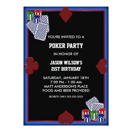 Poker Party Birthday Poker Party Invitations | Zazzle