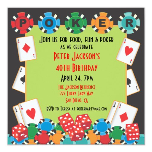 Invitations for poker party