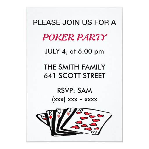 Invitations for poker party