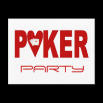 POKER PARTY Invitation Postcards!