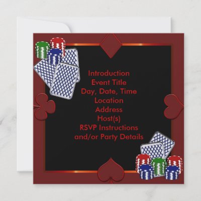 Party Invitations Templates on Poker Party Invitation Template  Customize With Your Poker Party Event