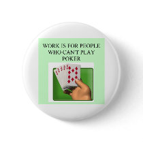 poker player lucky design pinback button