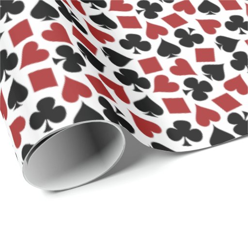 Poker Playing Card Suit Pattern Wrapping Paper Zazzle