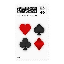 Poker: Playing Card Suits: Postage Stamps by spiritswitchboard Poker: Playing Card Suits: Postage Stamps