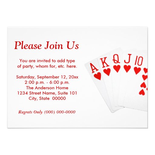 Poker Straight Flush Invitations