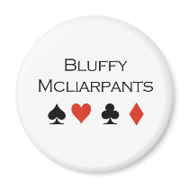 Poker T-shirts: "Bluffy Mcliarpants" magnets