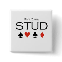Poker T-shirts: "Five card stud" buttons