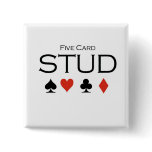 Poker T-shirts: "Five card stud" buttons