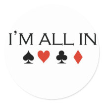 Poker T-shirts: "I'm all in" stickers