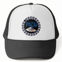 POKER WITH CARDS AND CHIPS TRUCKER HAT